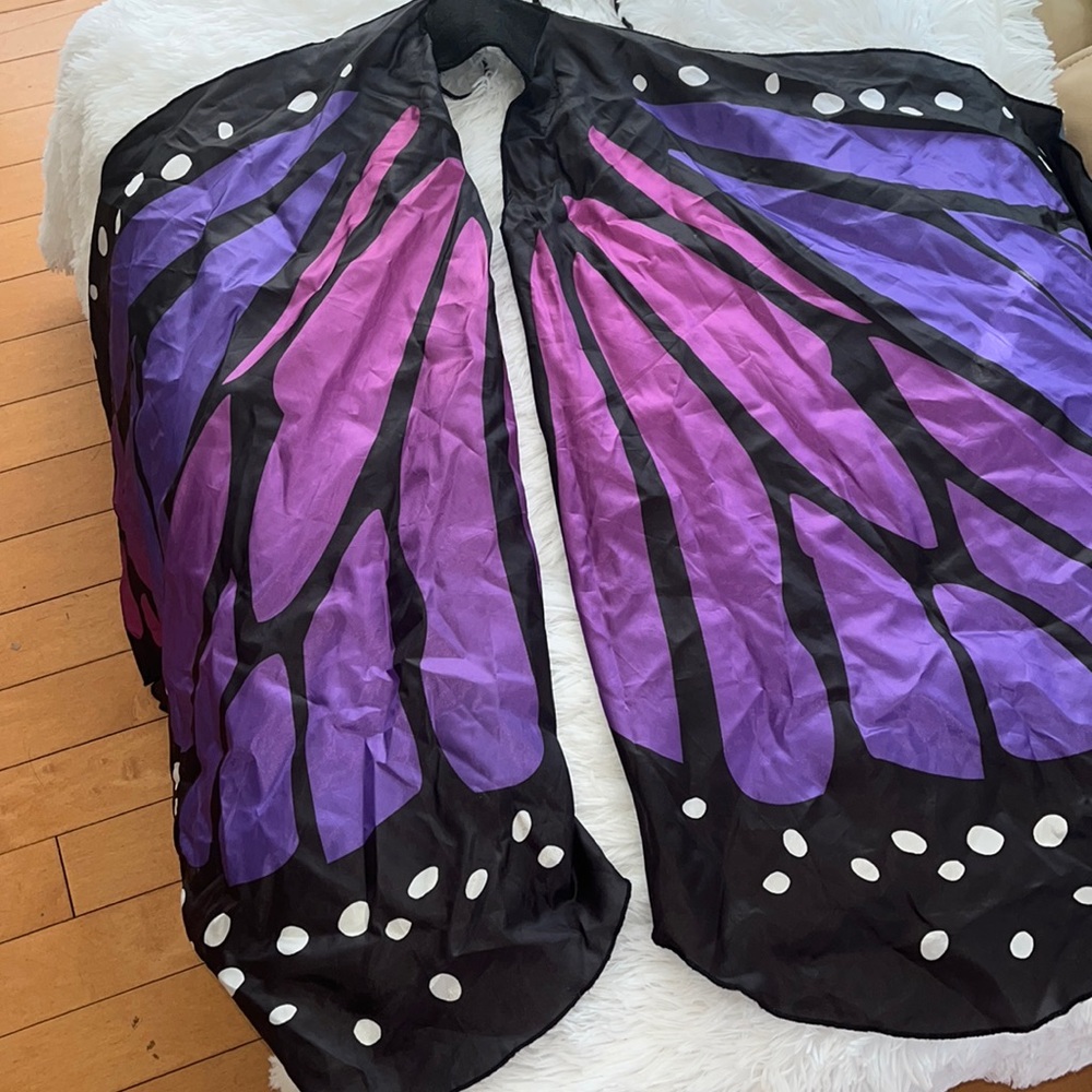 I heart raves butterfly cape one size purple